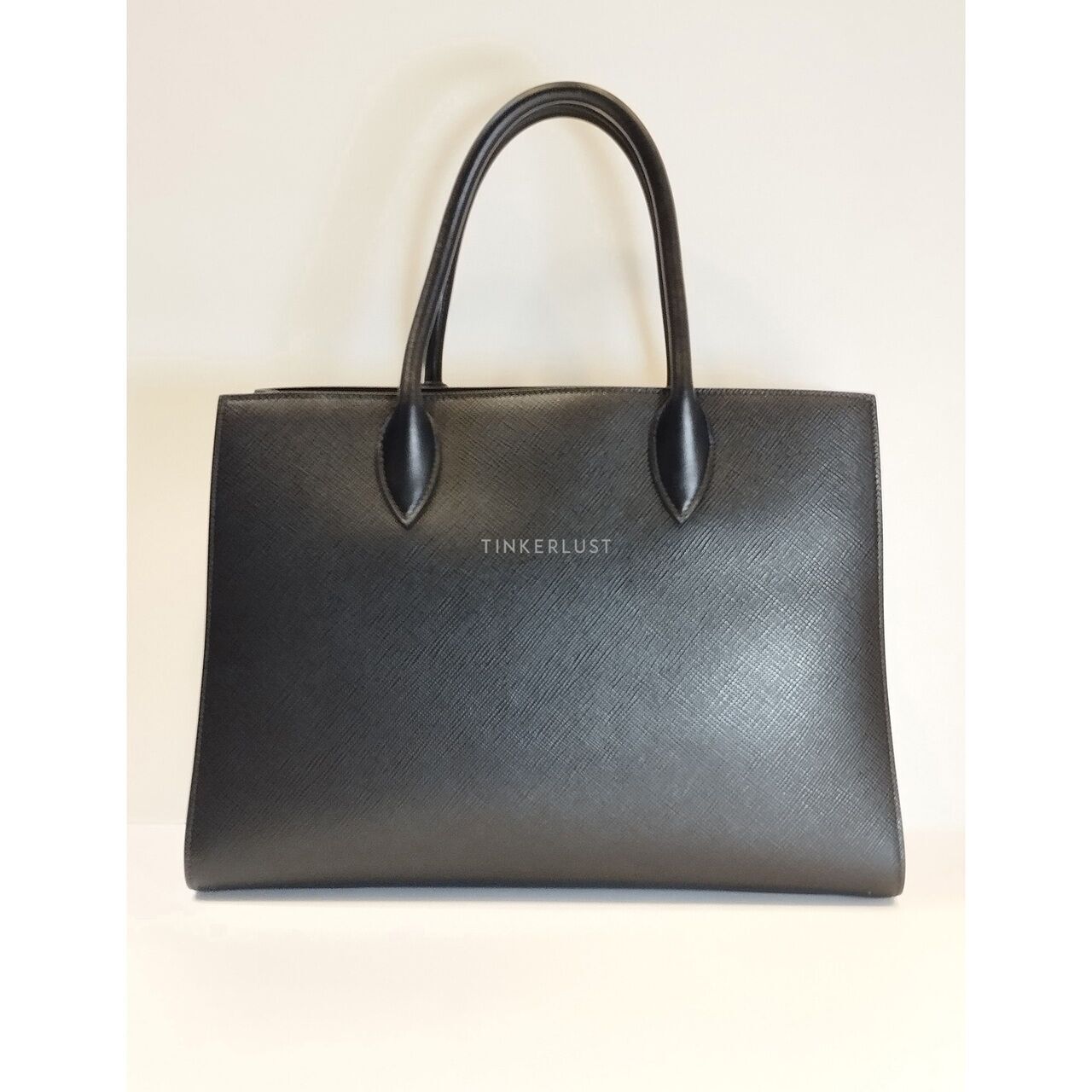 tas satchel Prada 1BA153 Saffiano Nero Black Fuoco Red Series 2way GHW Satchel Tinkerlust